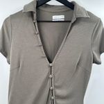 Urban Outfitters nola Collared Shirt Dress Dark Green Size Medium Photo 5