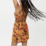 Urban Outfitters Sweet on You Structured Smocked Linen Lined Mini Dress Size XS Photo 3