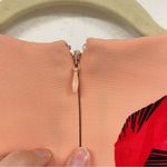 Topshop  Orange Red Floral Long Sleeve Mini Dress Womens 6 Shift Classic Casual Photo 3