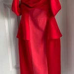 Marchesa Notte Off The Shoulder Peplum Midi Dress Size 0 Photo 5