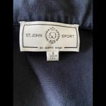St John Sport by Marie Gray Denim Style Black Jacket White Stitching Small VGUC Photo 3