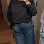 3.1 Phillip Lim Gray Crop Sweatshirt XS Whimsigoth Tie Sleeves Designer $300 Photo 4
