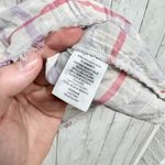 Susina Top Women Size Small Multicolor Plaid Short Sleeve Blouse Raw Hem Casual Photo 3