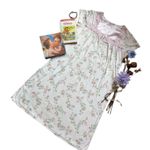 Vintage cottagecore Pink & Green Floral print lace square neckline sleeping gown Multiple Size M Photo 11