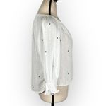 Rails  Mariah Floral-Embroidered Blouse Women's XXS White Green 3/4 Sleeves Photo 5