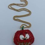 New Halloween red&gold pumpkin pendant necklace Photo 2