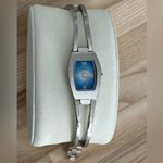 Fossil  Ladies Watch Blue and Silver Dial Stainless Bracelet and Hands Photo 1
