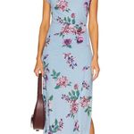 Free People  Sky Blue Floral Midi Dress – Sleeveless Summer Style Womens Size XS Photo 0