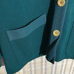 Devernois Paris Vintage 1970s Forest Green Preppy Cardigan Sweater Blazer Size 18 Photo 8