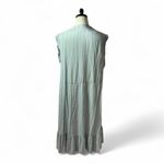 Free People  Blue Striped Ruffle High-Low Maxi Dress Sleeveless‎ Photo 2