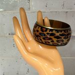 Cute Leopard Print Bangle Bracelet Black Photo 0