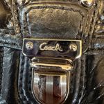 Coach  Poppy Quilted Crinkled Leather Black Shoulder Bag  Blue Inside Y2K #19856 Photo 1
