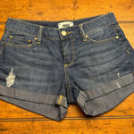 Paige  Women's Denim Shorts Blue Distressed Cuffed Size 24 Photo 0