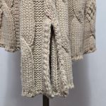 ZARA  Taupe Cable Knit Large Sweater Chunky Knit Wool Blend Minimalist Neutral Photo 5