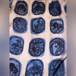 ZARA  ZW Collection Flowy Silky Button Down  Collar Shirt Blue White Oversized XS Photo 5