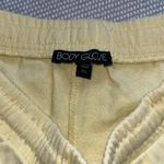 Body Glove Womens Pastel Yellow  Raw Hem Sweat Shorts Sz Xs Blue Logo Photo 2