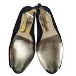 Adrianna Papell Jude Heels Shoes 7.5 Wide Black Satin Lace Special Occasion Photo 5