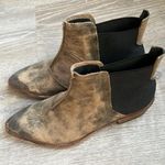 Free People Dark Horse Taupe Leather Ankle Chelsea Boots Photo 5