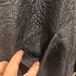 Anthropologie Quilted Button Front Vest Black Ribbed Collar Sleeves Womens L Photo 3