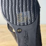 Lucky Brand  Keela Black Leather Wedge Sandals 8W 38‎ Espadrille Cutout Heels Photo 8