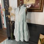 Amanda Uprichard  Connolly Ice Blue Shimmer Tiered Mini Dress - Sz S 🧡🎀 Photo 4