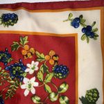 Red Floral Designer Italian Designer Handkerchief Purse Sash Or Strap Wrap Scarf Photo 8