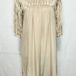Hot & Delicious  Champagne Gold Crocheted Shift Dress Size M Photo 0