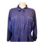 Mossimo Denim #766 Mossimo Women's Large Blue White Piping Stitching Dress Photo 1