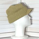 Vintage 70s 80s Knitted Cotton Visor Hat Taupe Tan OS Photo 4