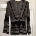 Free People Grey/black Nordic Cardigan Jacket S Photo 0