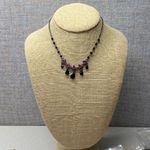 1928 Collection Gothic Black Crystal Dangle Necklace Witchycore Dark Romance Photo 3