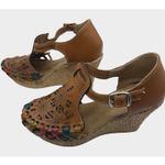 Artesanias Itzel Shoes Womens Size 7 Brown Wedge Heels Mexican Leather Sandals Photo 4