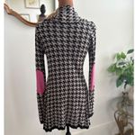 Charlotte Olympia Charlotte Houndstooth Open Front Cardigan Pink Patch Elbows Knit Small Photo 1