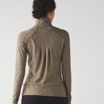 Lululemon ‎ Rush Hour 1/2 Zip Sweatshirt Women Size 10 Heathered Military Green Photo 4