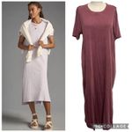 Anthropologie Daily Practice by L Large Maxi T-Shirt Dress Side Slit Crew Neck Photo 1