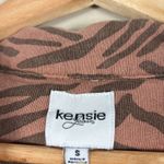 Kensie Western Shacket Womens S Brown Zebra Print Button Down 100% Cotton Earthy Photo 4