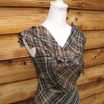 Brown Silk Blend Midi Dress Brown Size 6 Photo 3