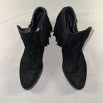 Not Rated  - Black Faux Suede Fringe Booties Womens Size 11 Western Concert Sexy Photo 2