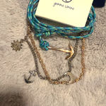 New Gemma Simone Voyage Nautical Bracelet Set Gold Moon Anchors & green rope Photo 1