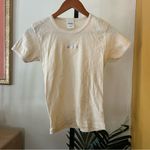 Madhappy  Shrunken Tee Holographic Logo T-Shirt Cream Crewneck Short Sleeve Sz S Photo 0