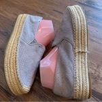 Soludos  Malibu Perforated Gray Suede Double High Platform Espadrilles Size 10 Photo 3