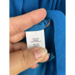 J.Crew J.‎ Crew Blue 100% Silk Crinkle Chiffon Flowy Strapless Mini Dress Size 0P Photo 3