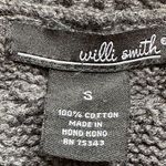 Willi Smith Gray Knit Cable Cardigan No Buttons with Belt 100% Cotton SZ S Photo 8