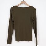 American Giant Women's Luxe Rib Square Neck Long Sleeve Size M Green Size M Photo 5