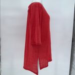 We The Free  Free People Red Henley Tunic Top Button Front Slouchy Large Photo 4