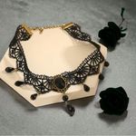 Gorgeous Retro Style Tassel Crystal Lace Necklace Faux Fashion Jewelry‎ Black Photo 8