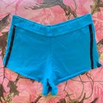 y2k vintage turquoise blue brown stripe mini lounge shorts Size L Photo 0