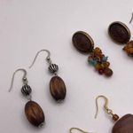 Lot Of 5 Costume Earrings Pierced Dangle Drop Brown / Earth Tones Photo 7
