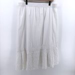 Studio West White Lace Cotton Eyelet Maxi Skirt XL Boho Festival Western Prairie Cowgirl Photo 4