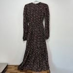 by‎ Timo Womens Summer Dress Small Long Sleeve Dark Floral Midi Ruffle Multi Photo 3